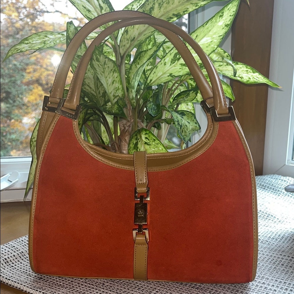 Gucci Jackie Bardot Tom Ford Era Suade Leather trimmed